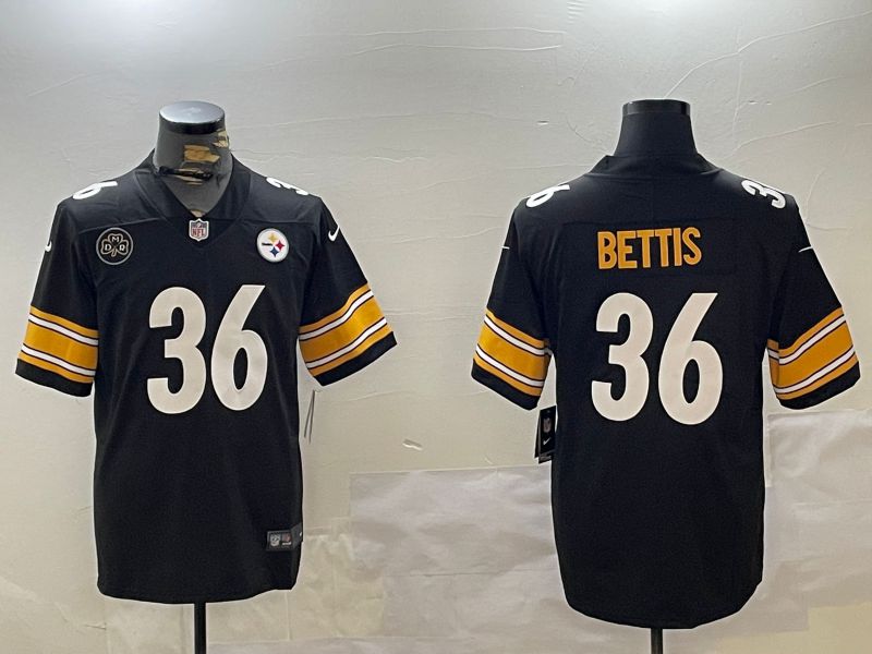 Men Pittsburgh Steelers 36 Bettis Black 2024 Nike Limited NFL Jersey style 3